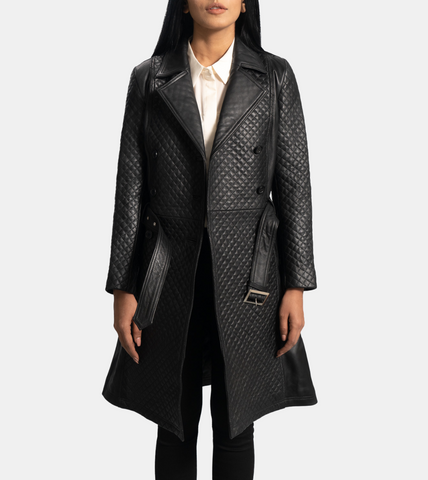 Verity Women's Black Leather Coat