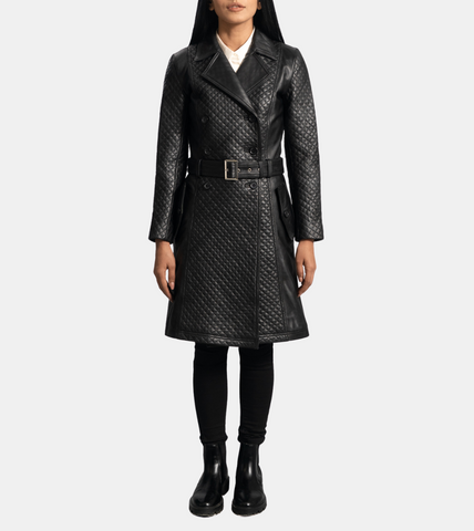 Women's Black Leather Coat