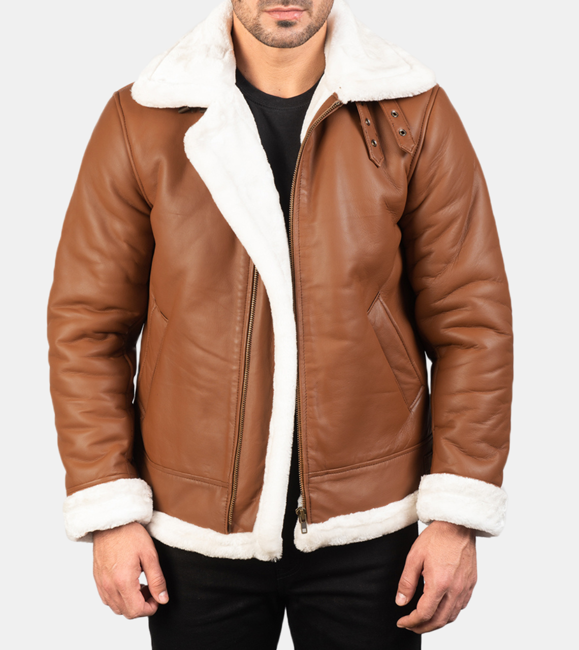 Alarie Men's Brown Shearling Leather Jacket
