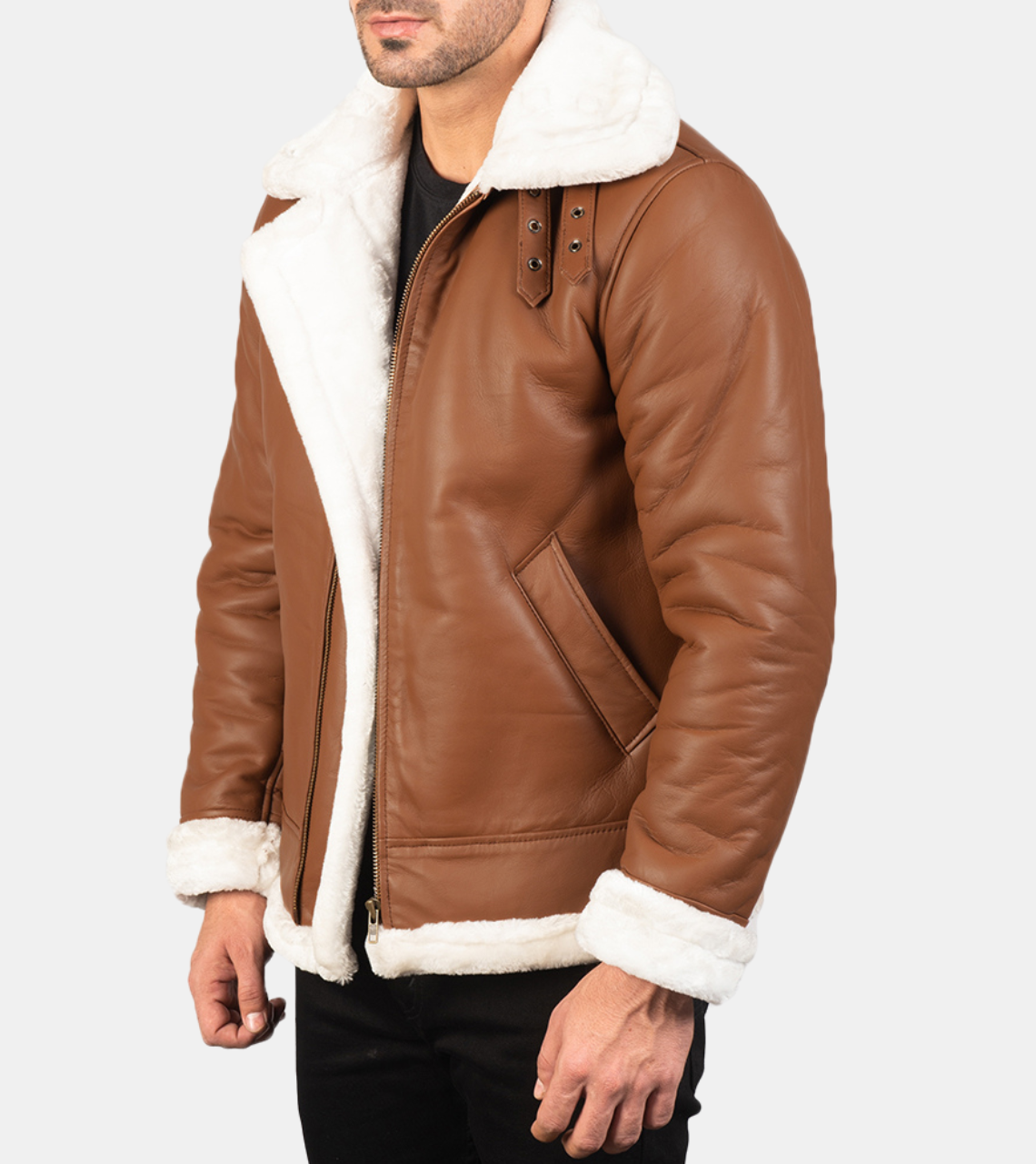 Brown Shearling Leather Jacket