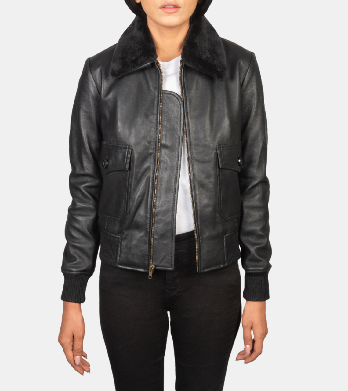 Winifred Women's Black Shearling Leather Jacket