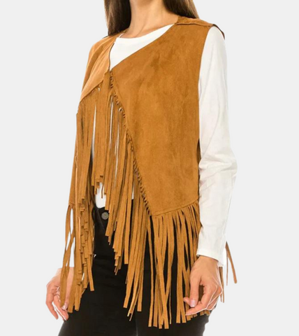 Women's Brown Suede Leather Vest