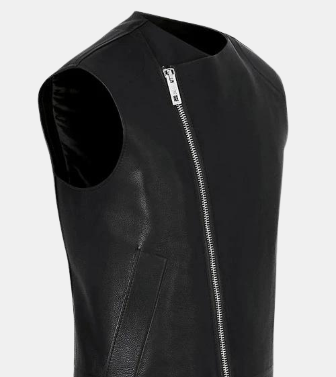 Men's Black Leather Vest