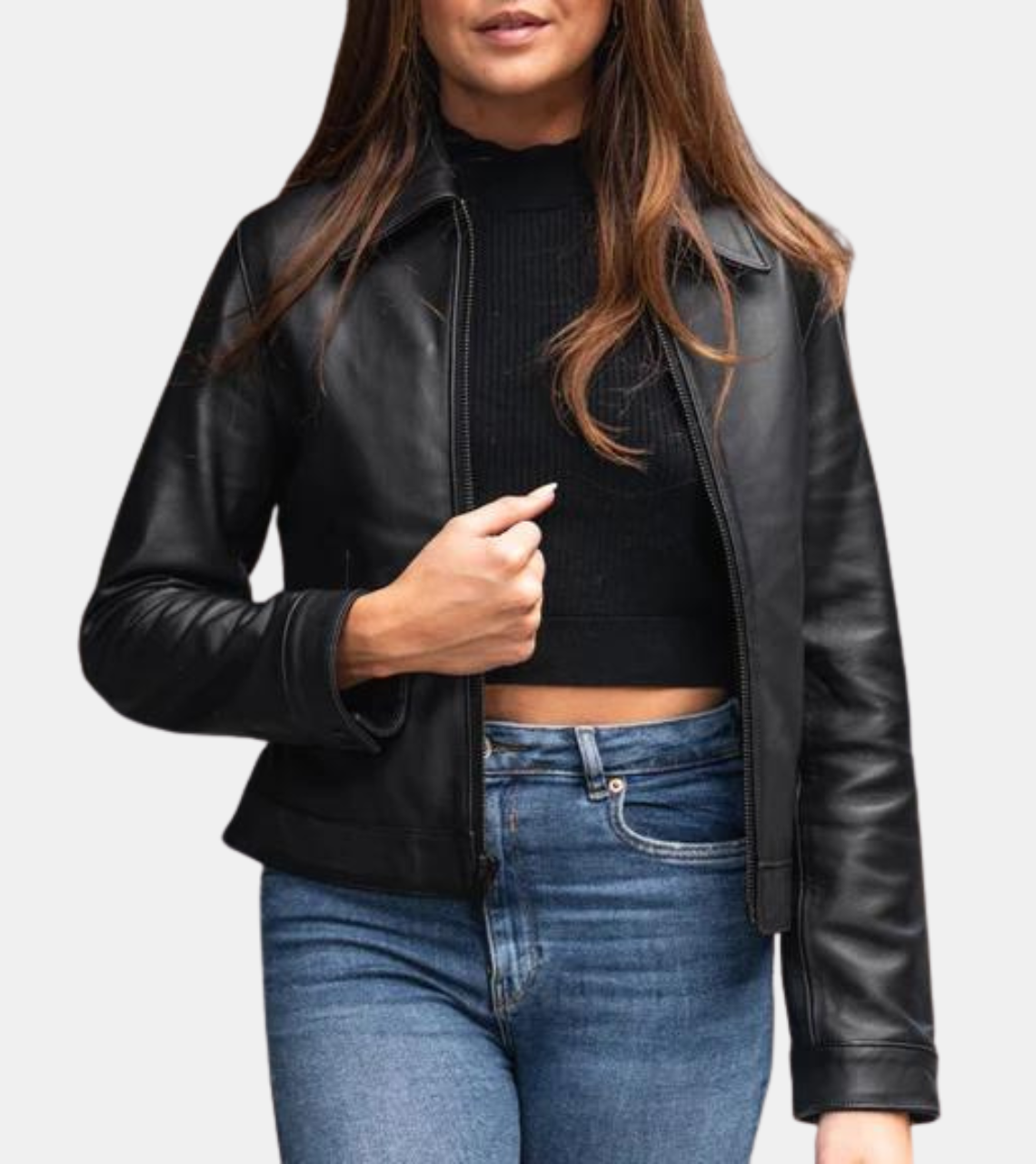 Aleph Women's Black Leather Jacket