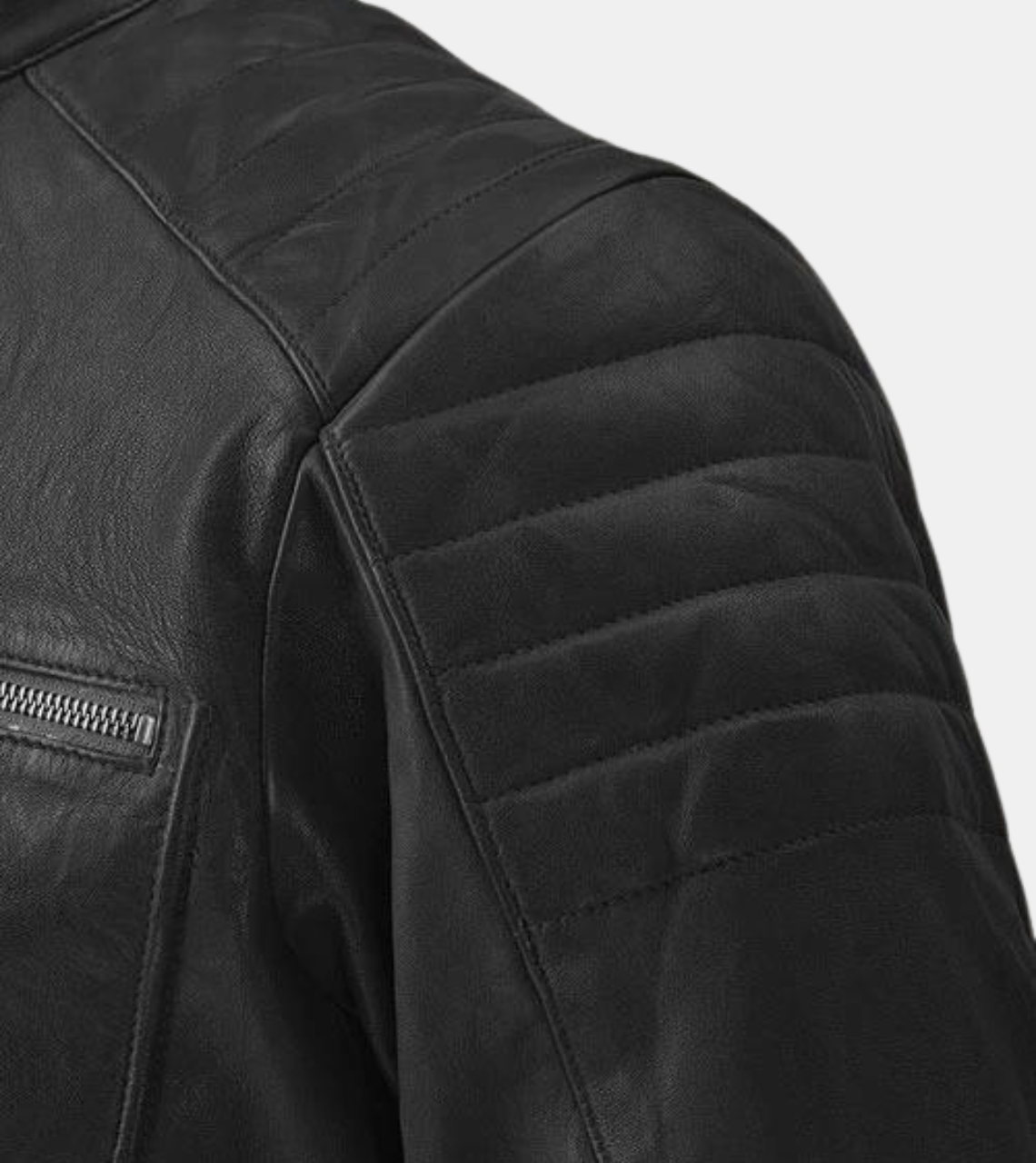 Lorenzo Black Quilted Leather Jacket For Men's