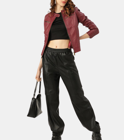  Women's Aubrilelle Cherry Leather Jacket 