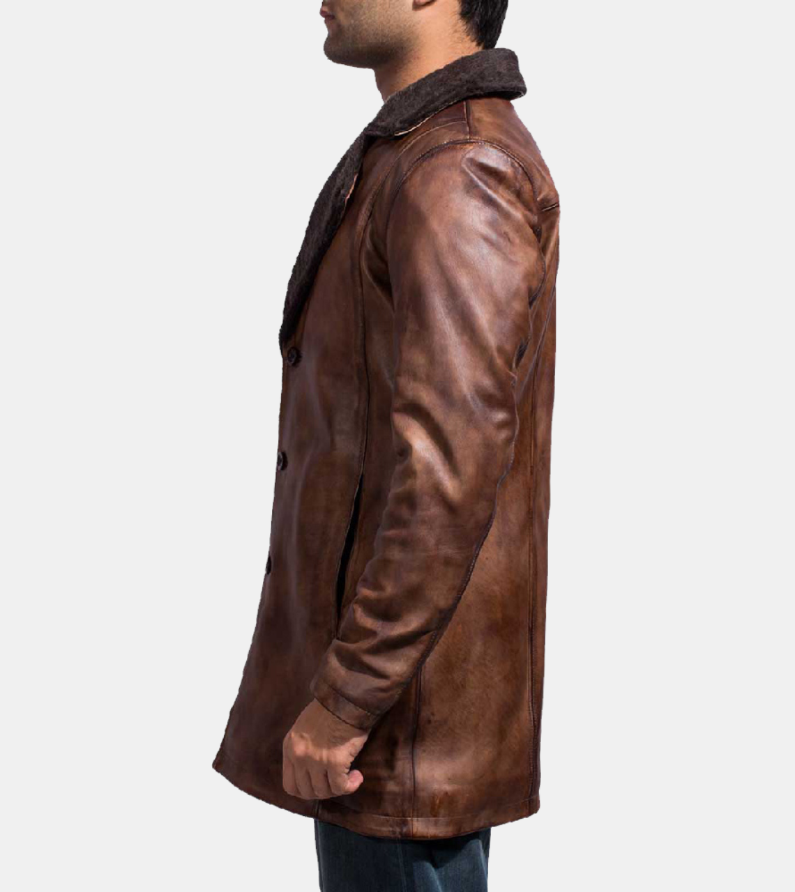  Brown Shearling Leather Coat