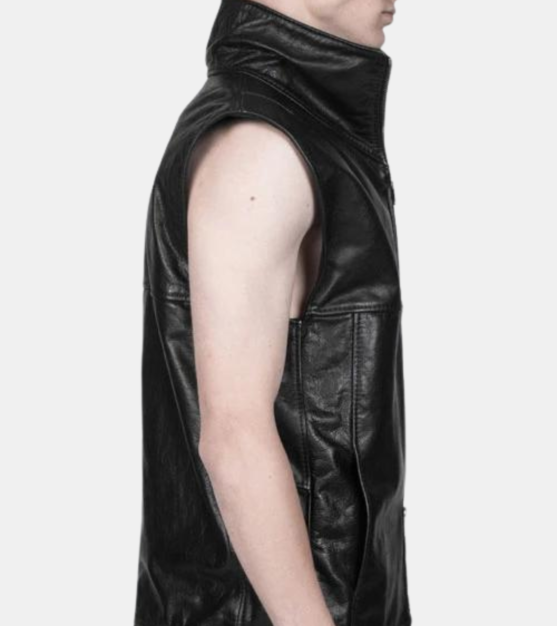  Black Leather Vest