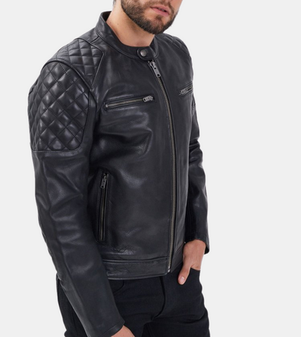  Black Quilted Leather Jacket