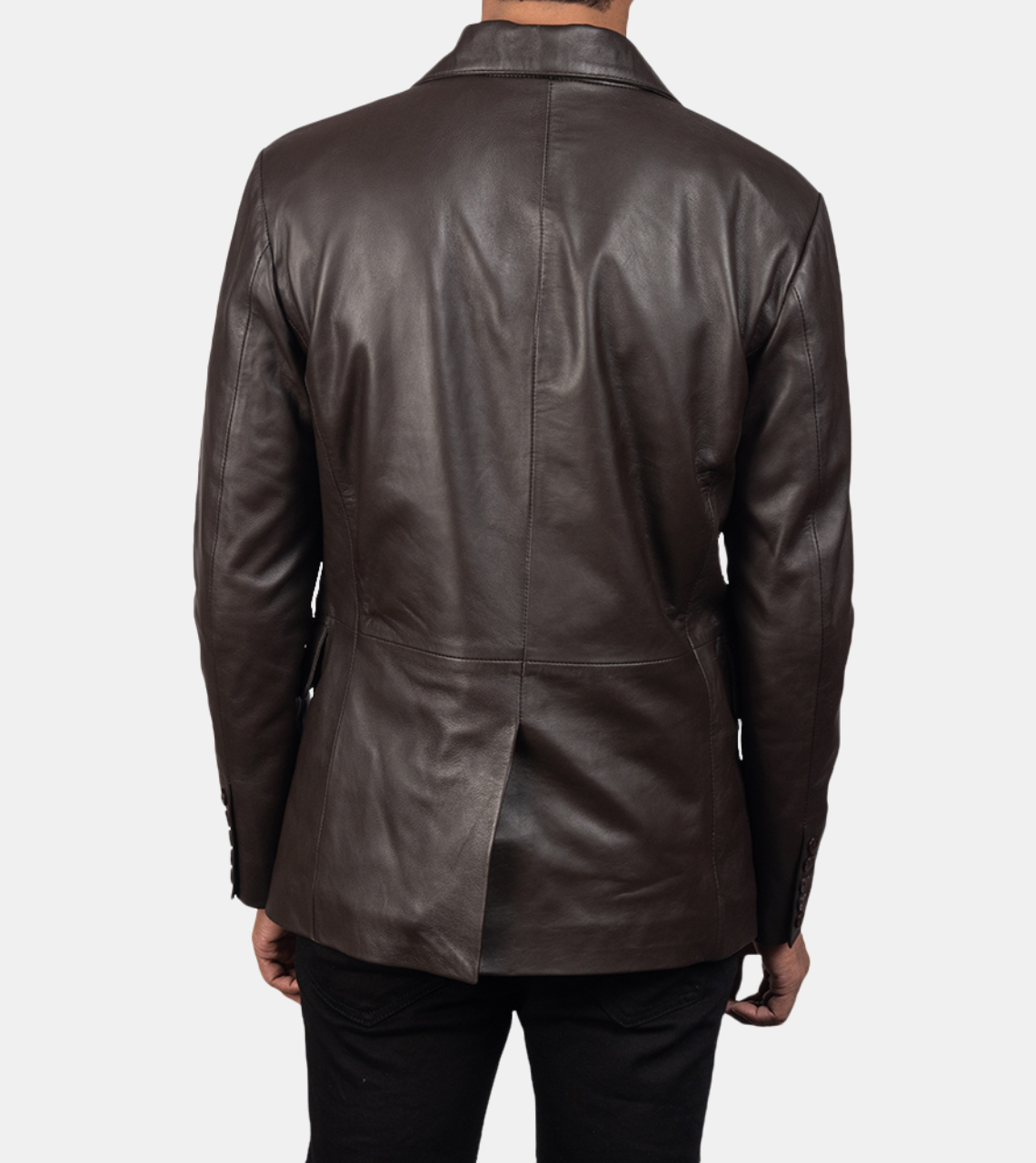 Bruni Brown Men's Leather Blazer Back