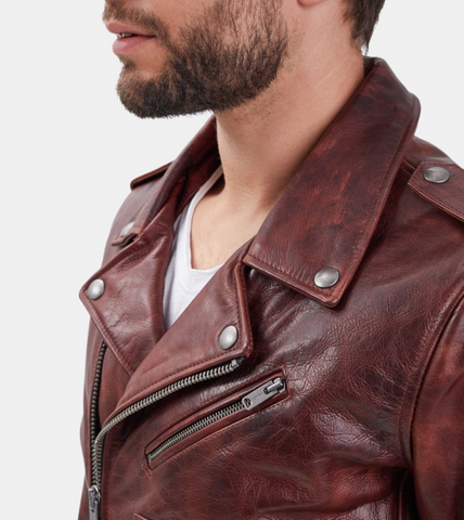 Blanche Men's Brown Biker's Leather Jacket