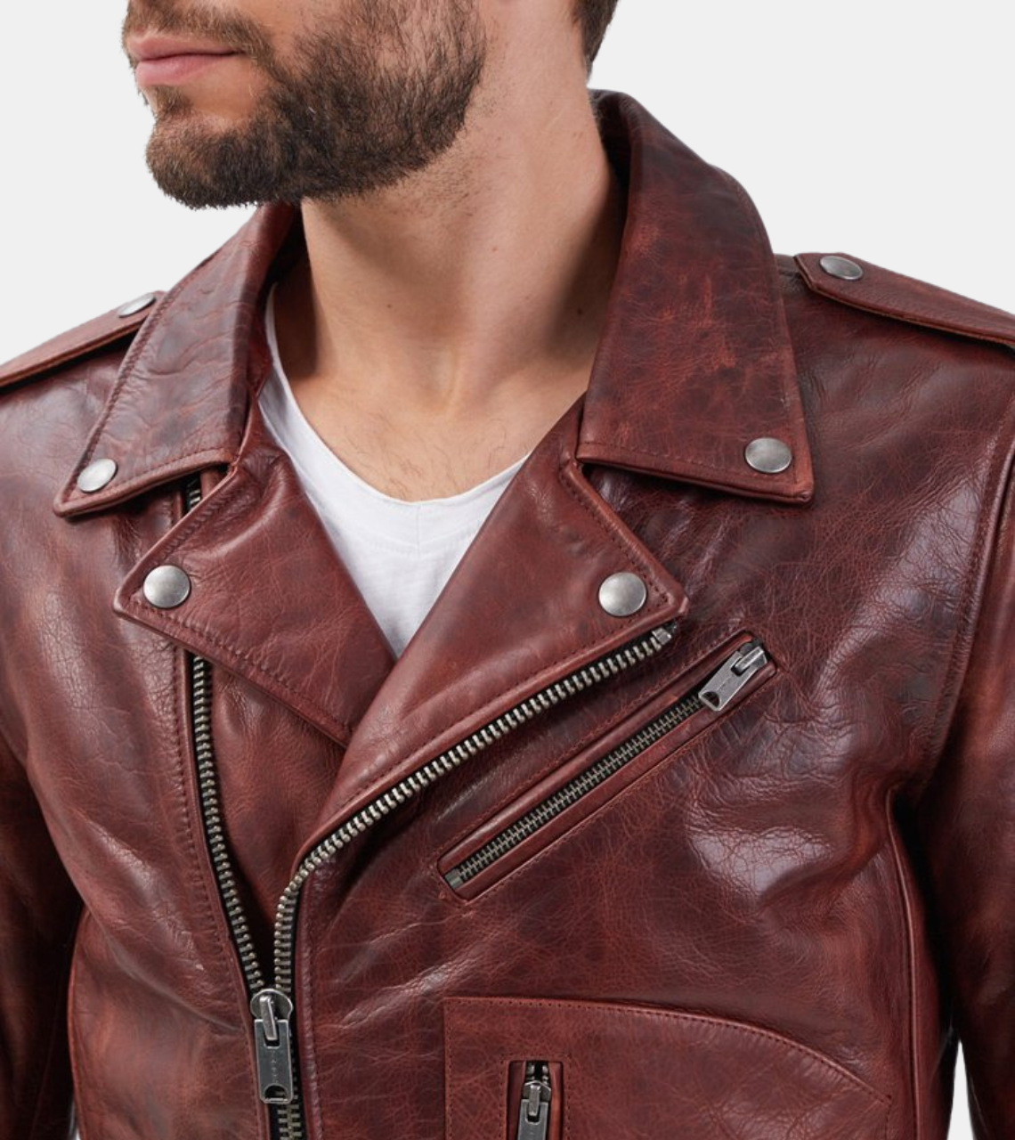 Blanche Men's Brown Biker's Leather Jacket