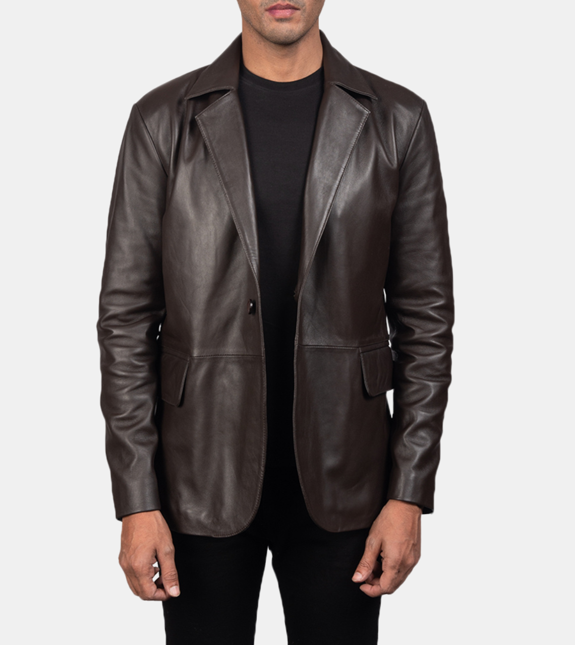 Bruni Brown Men's Leather Blazer