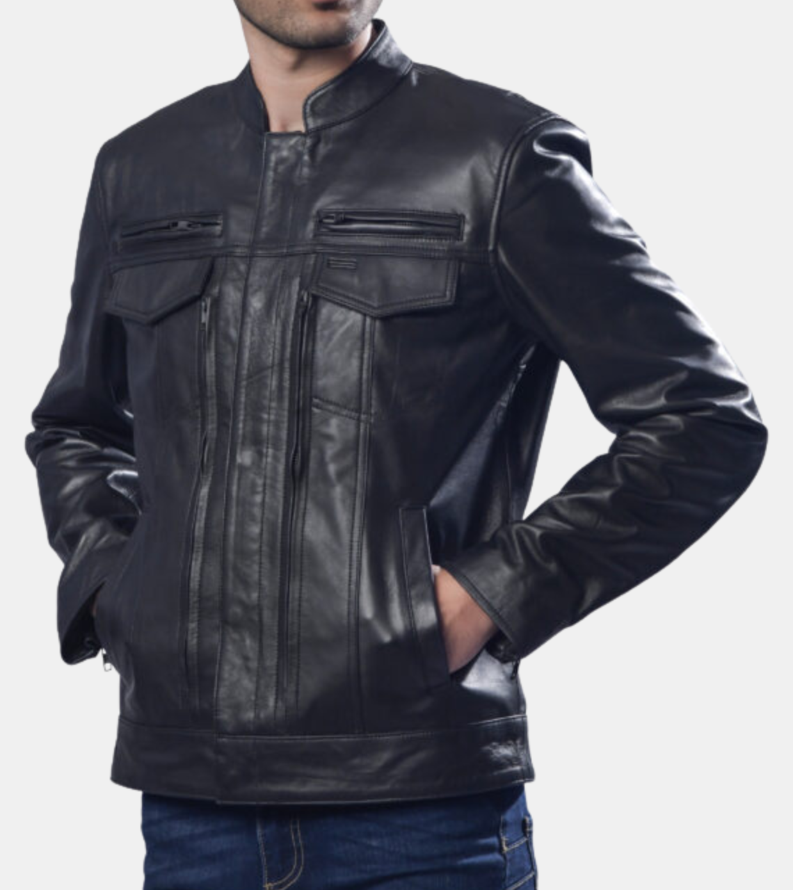 Dempsy Men's Black Leather Jacket
