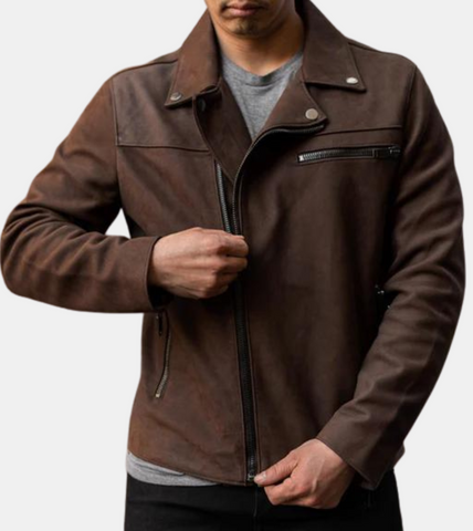 Byron Men's Brown Biker's Leather Jacket