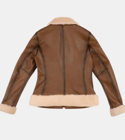 Beckett Women's Brown Shearling Leather Jacket