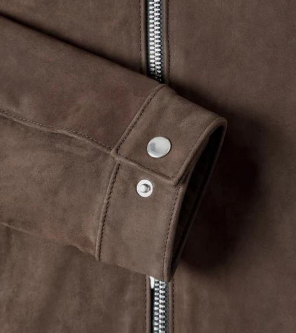  Wren Men's Brown Leather Jacket  Cuff
