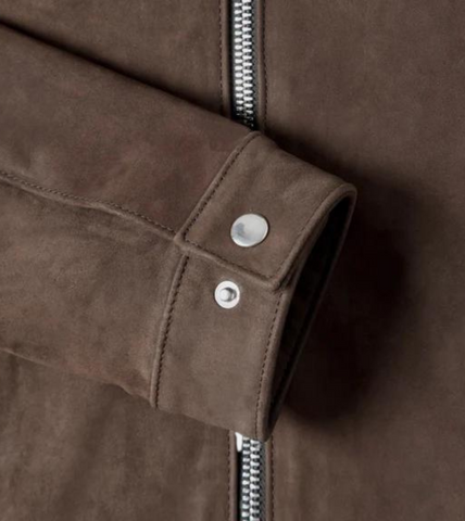  Wren Men's Brown Leather Jacket  Cuff