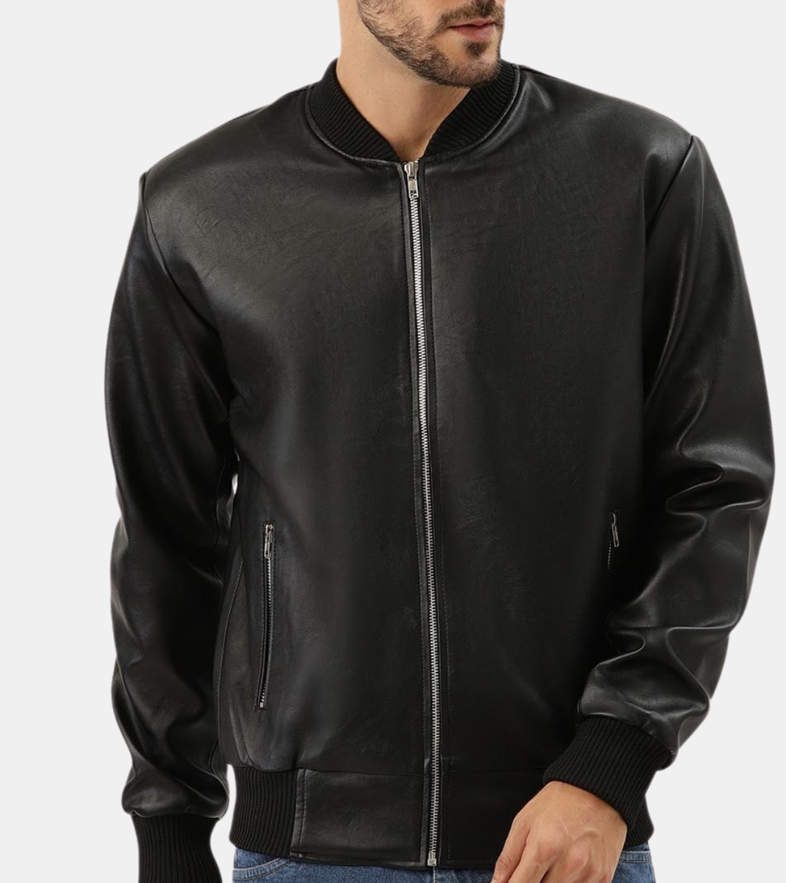 Adler Men's Black Bomber Leather Jacket