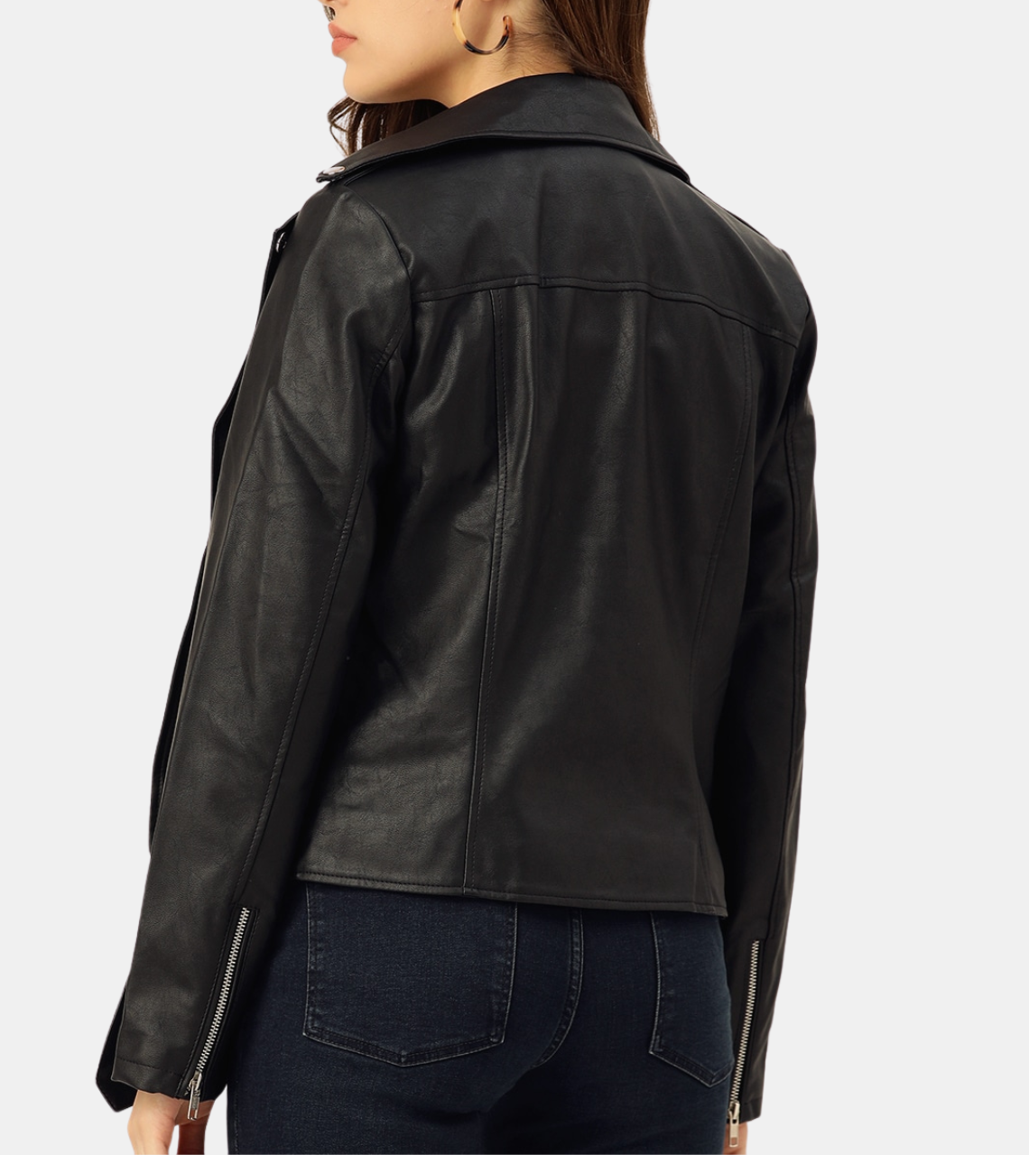 Sylvia Women's Black Biker Leather Jacket