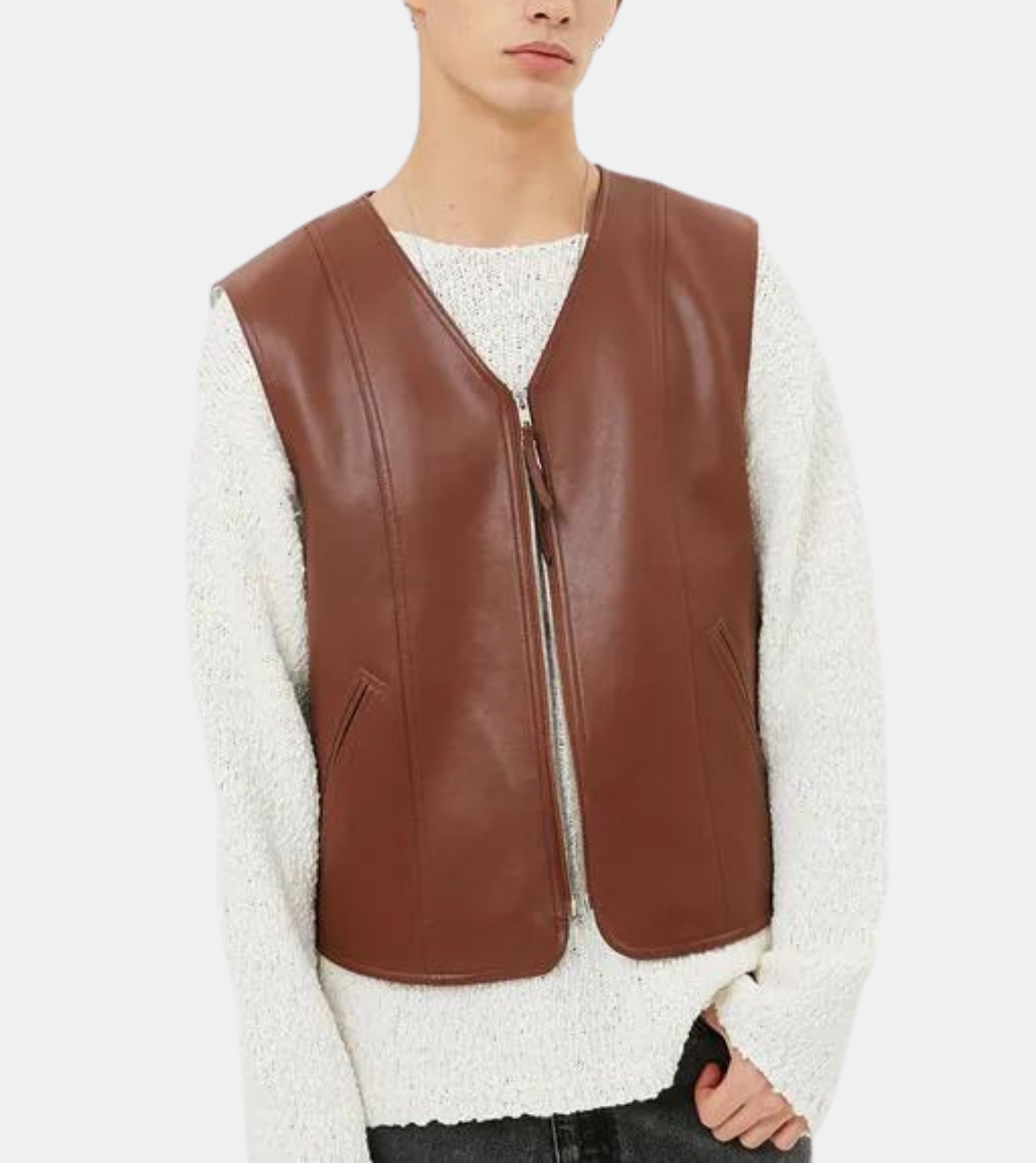 Millen Men's Brown Leather Vest