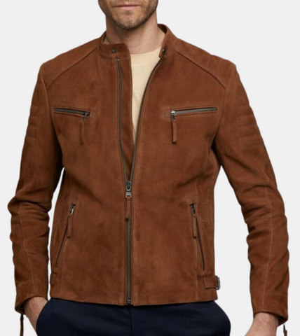  Brown Suede Leather Jacket