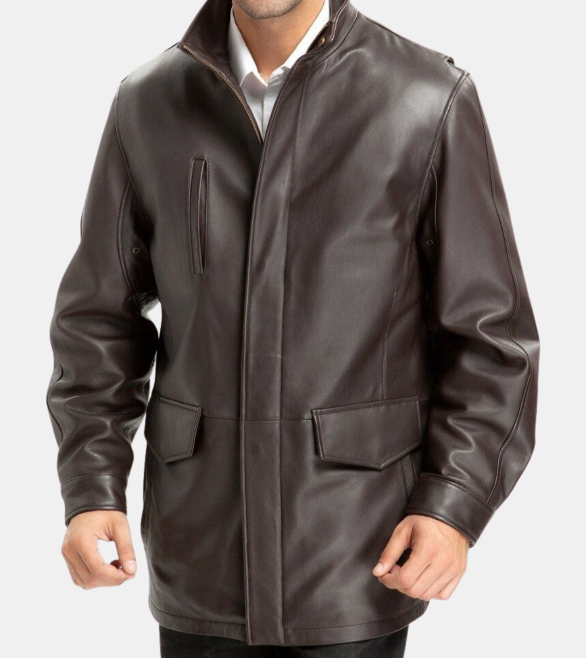 Men's Dark Brown Leather Coat