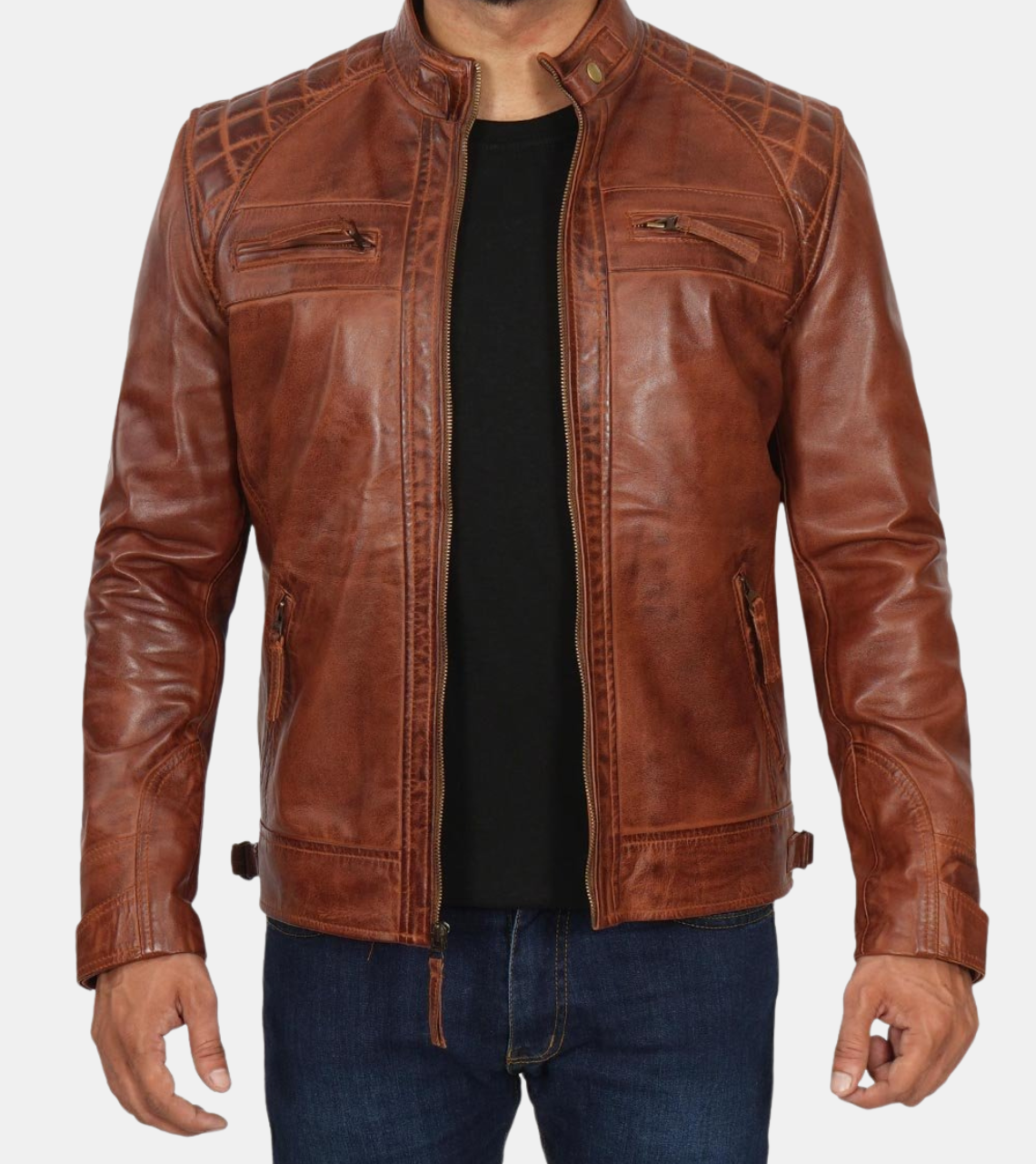 Emory Men's Brown Distressed Leather Jacket