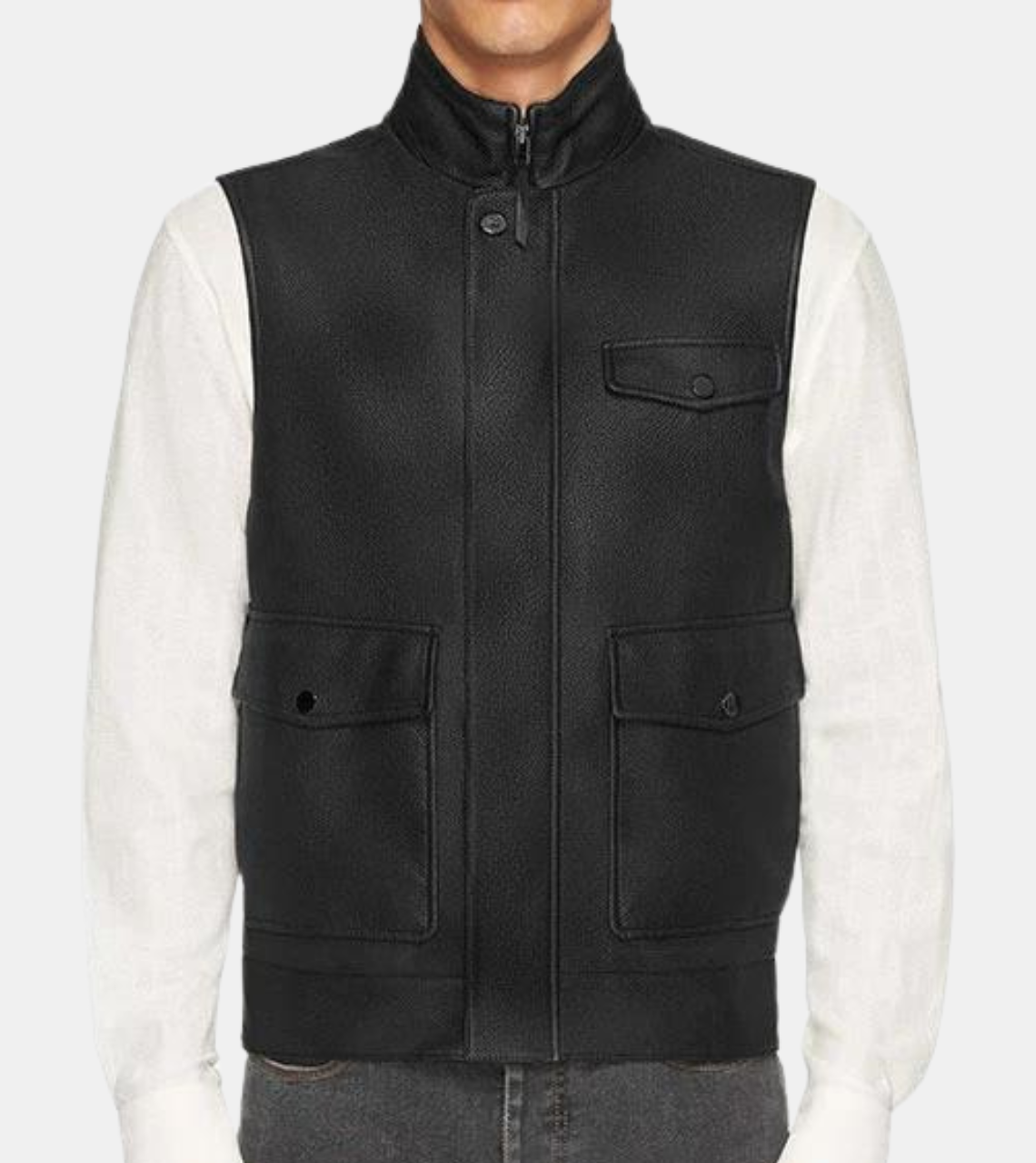 Bjorn Men's Black Leather Vest
