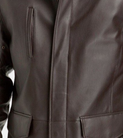 Casterial Dark Brown Leather Coat For Men's 