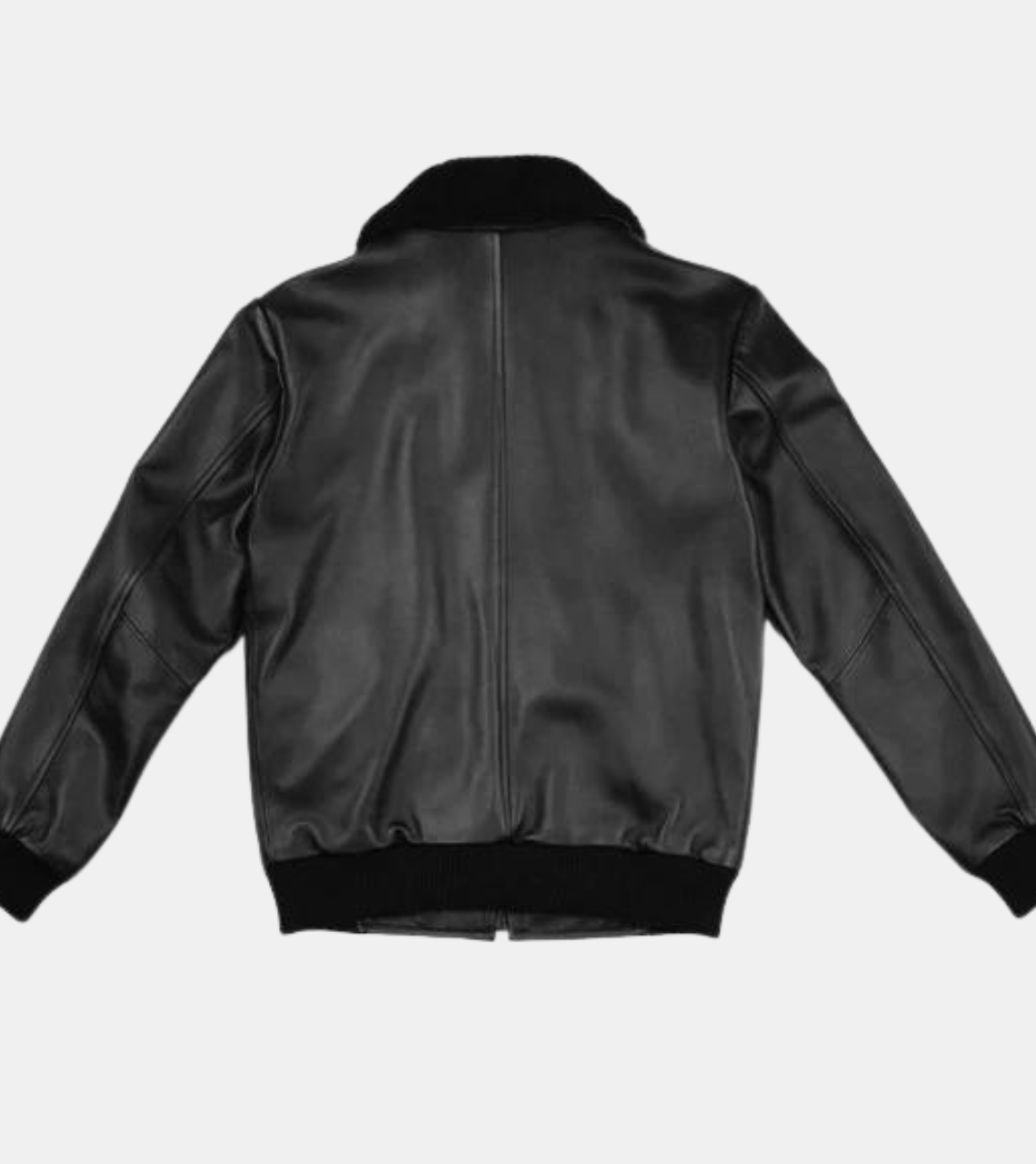 Zephyr Men's Black Bomber Leather Jacket Back