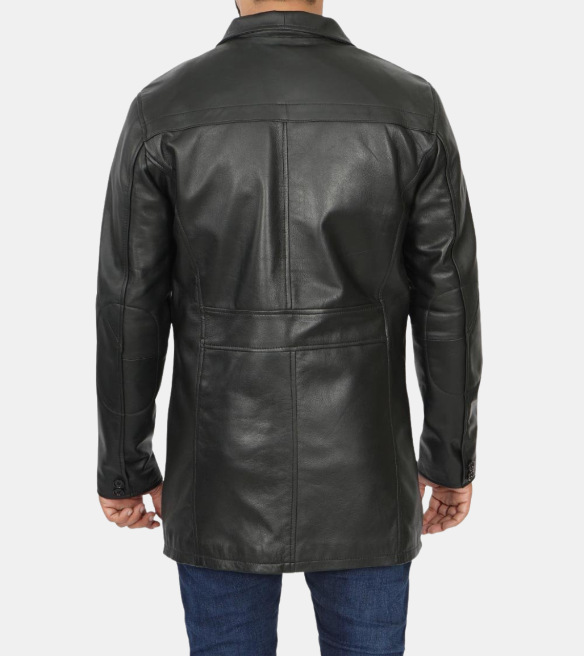  Black Waxed Leather Coat