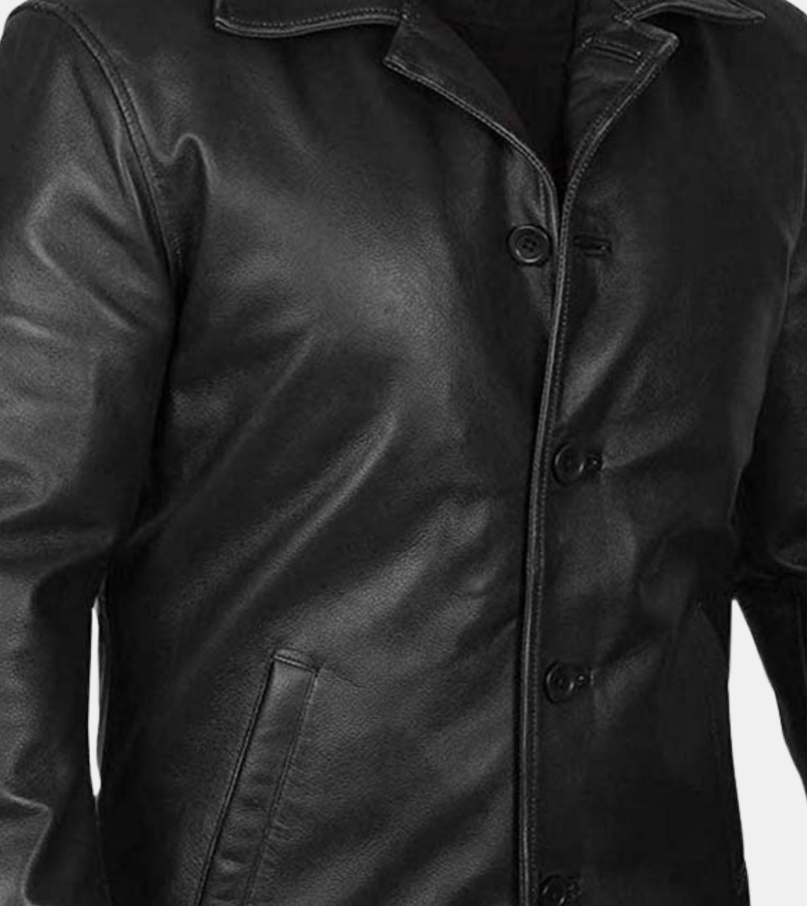 Deven Black Leather Coat For Men's