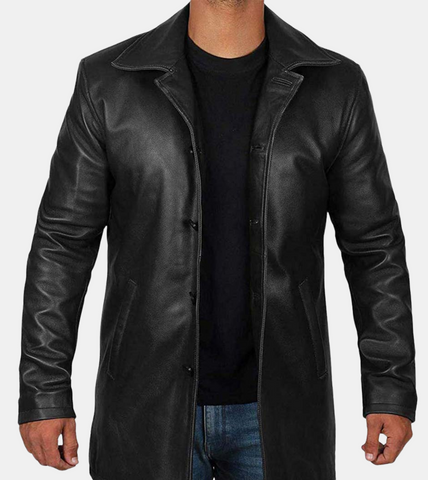 Deven Men's Black Leather Coat