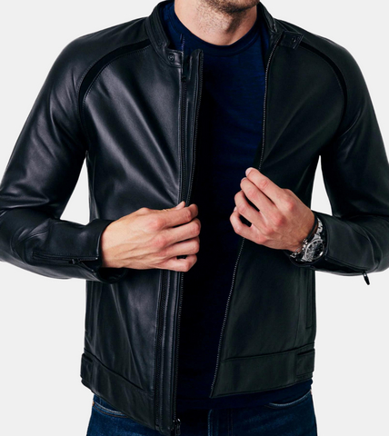 Grayson Men's Black Leather Jacket
