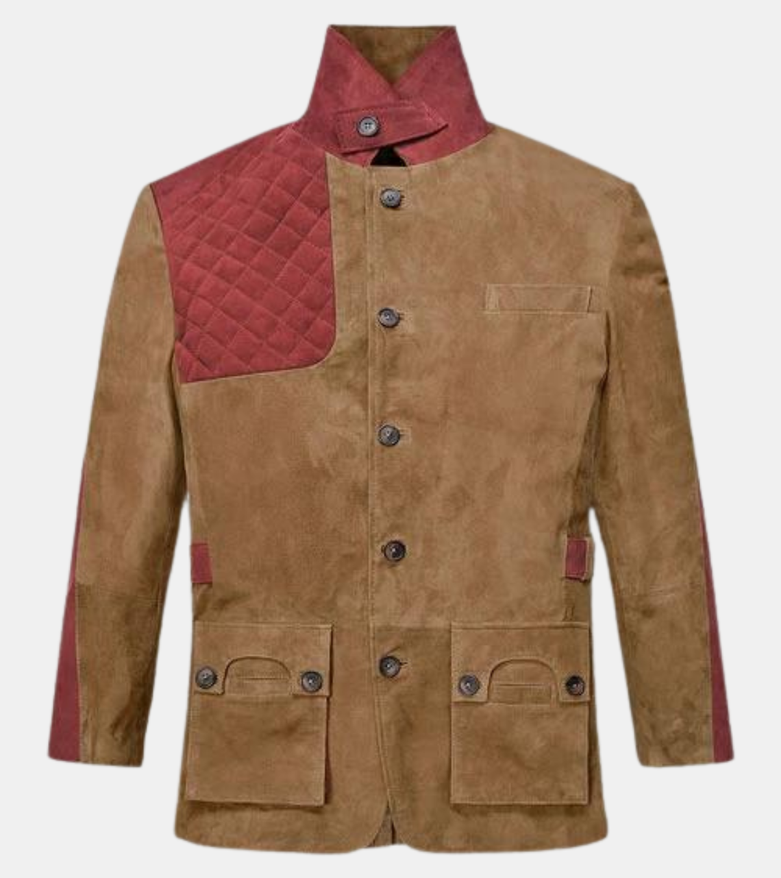  Adrain Men's Bronze Suede Leather Jacket 