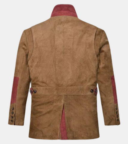  Adrain Men's Bronze Suede Leather Jacket Back