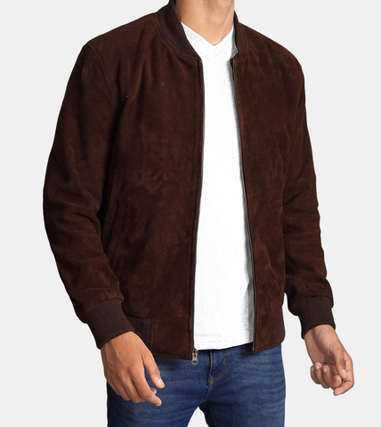 Korbin Men's Brown Suede Leather Jacket