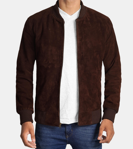 Korbin Men's Brown Suede Leather Jacket