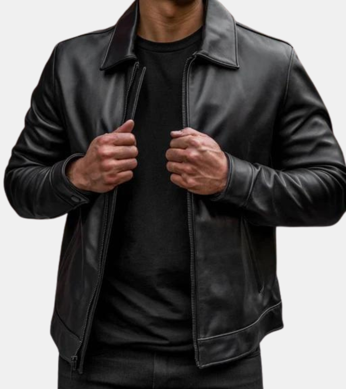 Flint Men's Black Leather Jacket