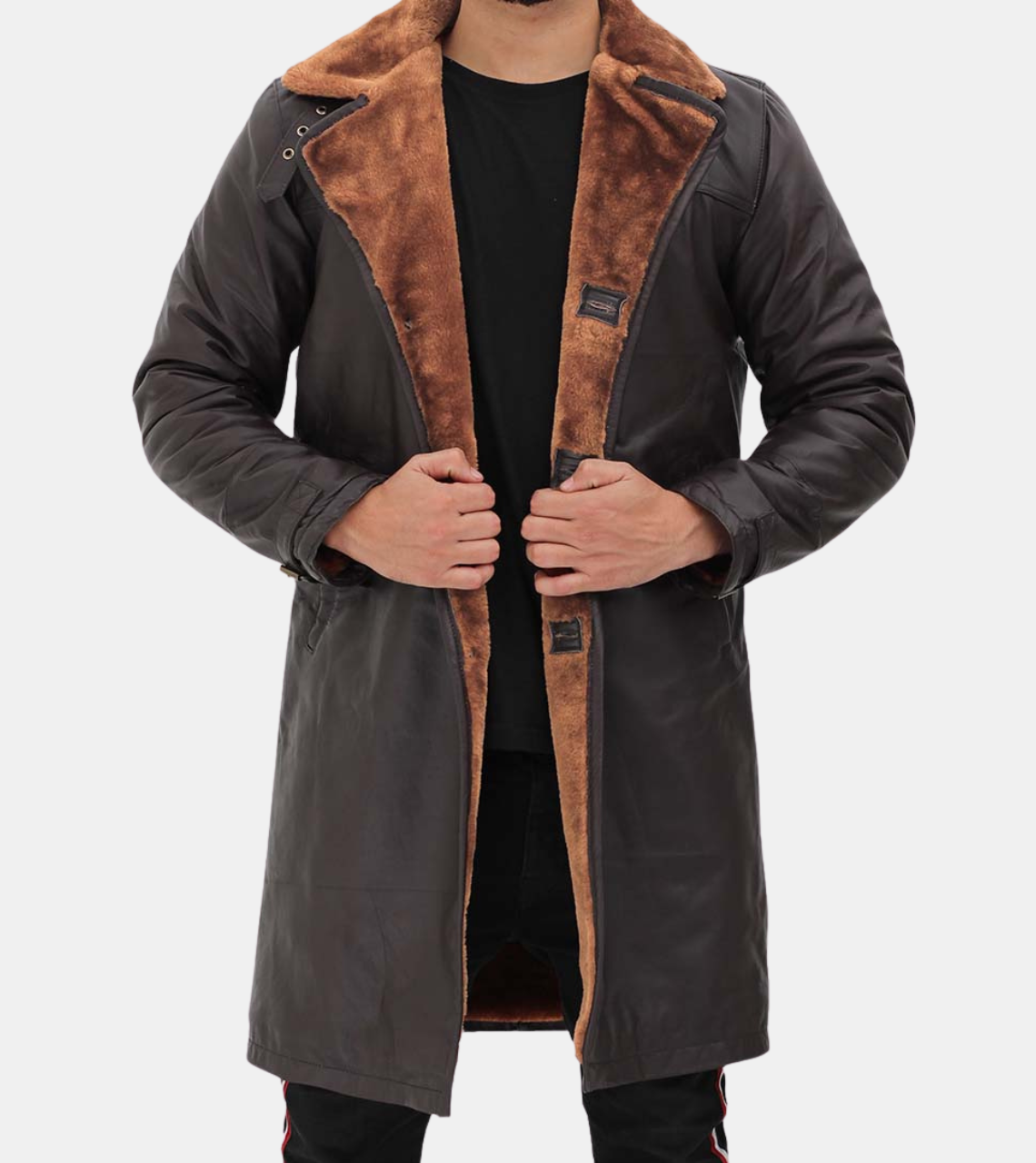  Atlas Men's Brown Shearling Leather Coat 