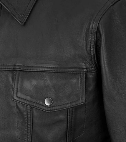 Merrickum Men's Black Leather Jacket