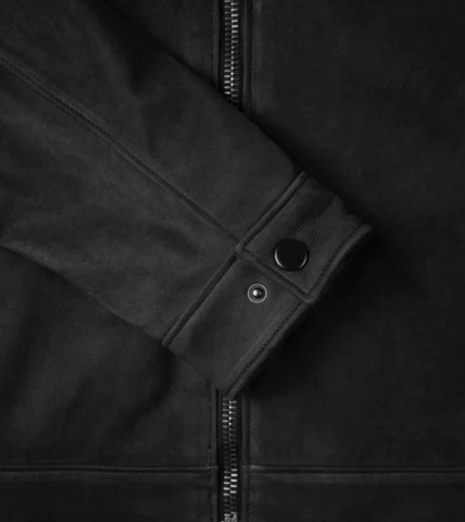 Fender Men's Distressed Black Leather Jacket