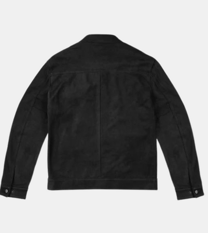 Fender Men's Distressed Black Leather Jacket