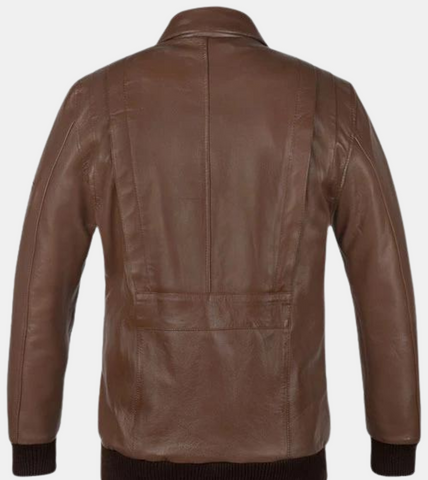 Men's Brown Bomber Leather Jacket