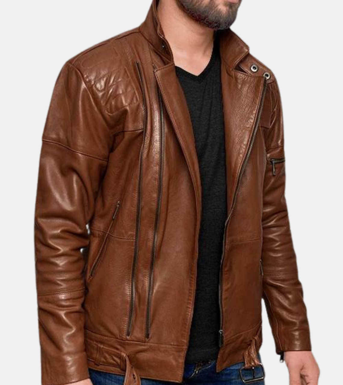  Brown Biker's Leather Jacket