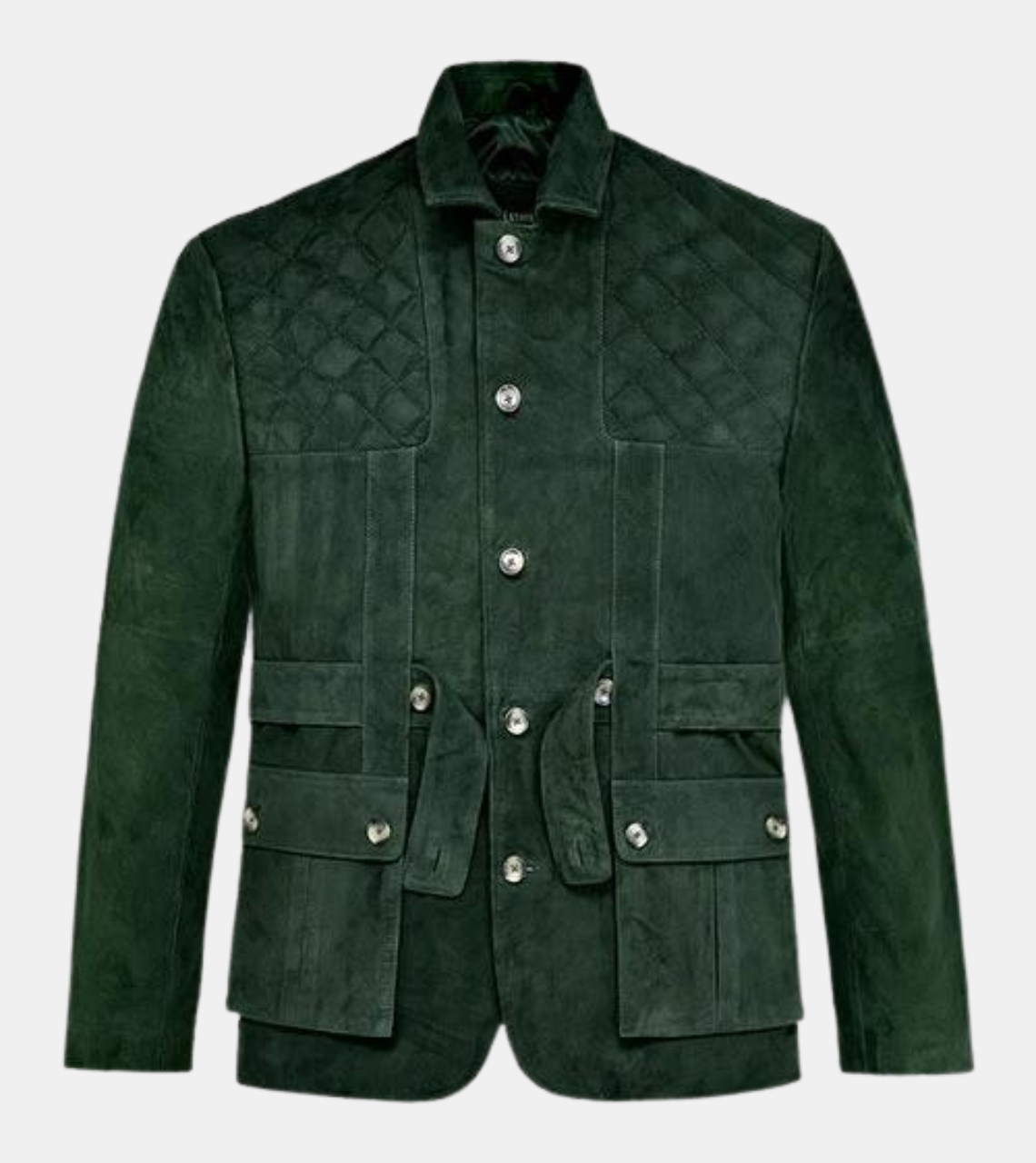 Mateo Men's Green Suede Leather Jacket