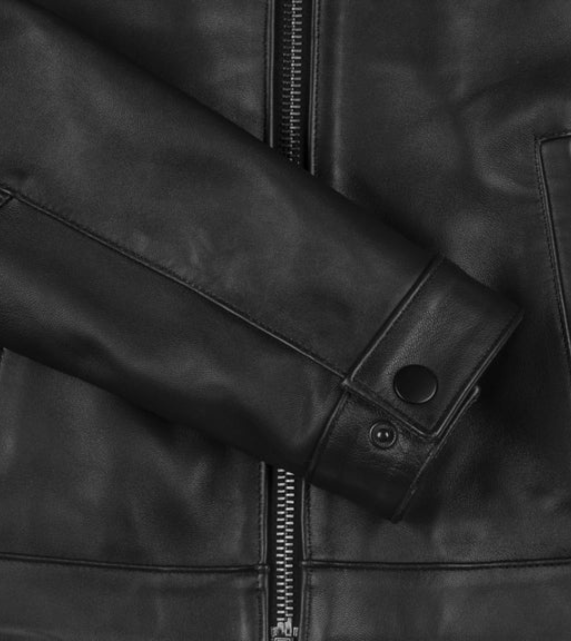 Aleph Women's Black Leather Jacket Cuff