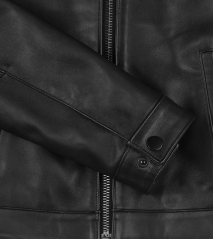 Aleph Women's Black Leather Jacket Cuff