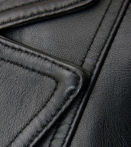  Aracely Black Leather Blazer For Women's